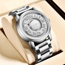 LIGE FOXBOX Men Watch Casual Mirrorless Magnetic Bead Male Watch